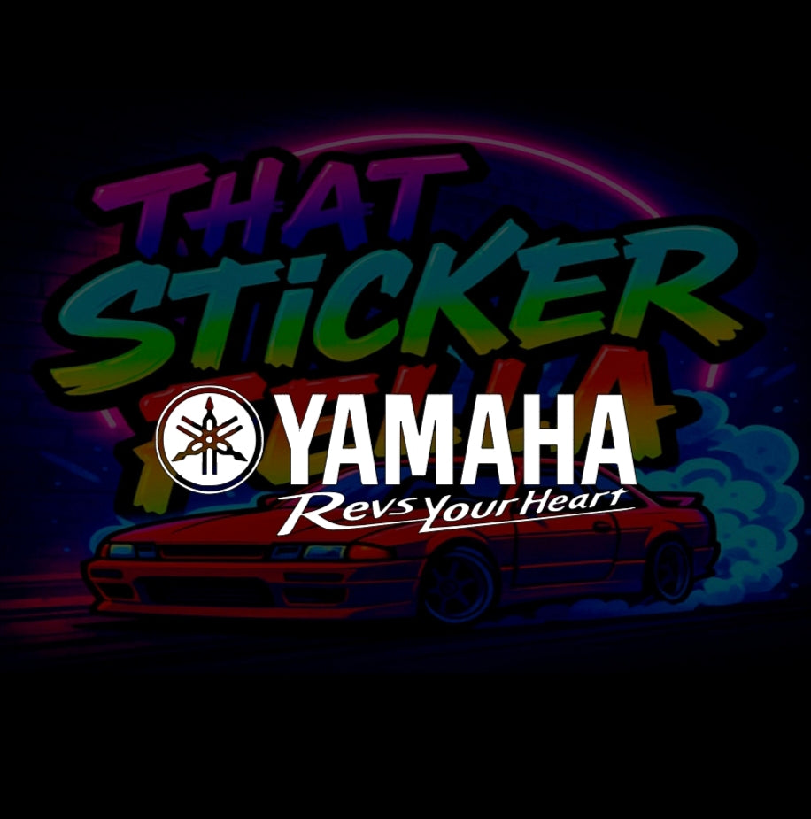 Yamaha revs your heart windscreen sticker