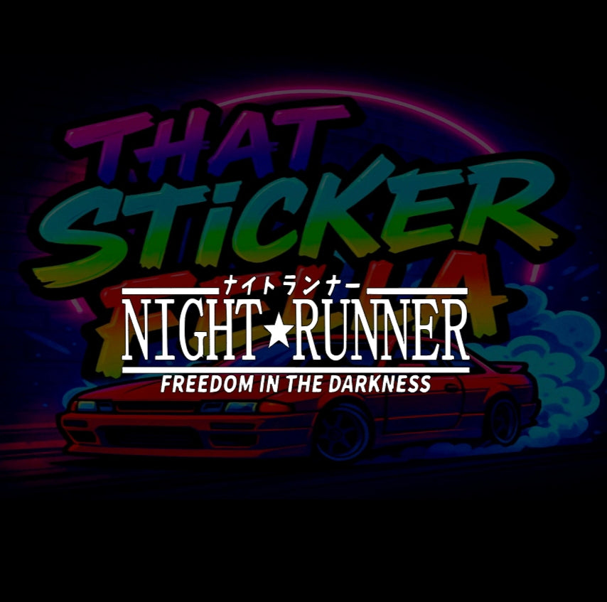 Night runner window sticker