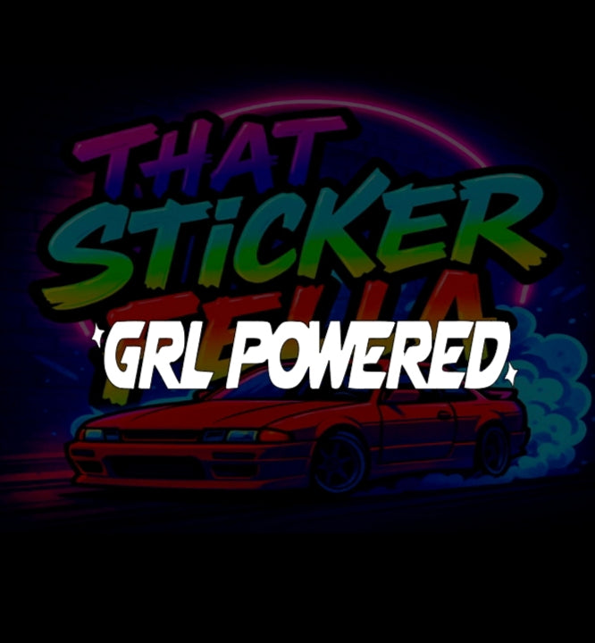 Grl powered sticker