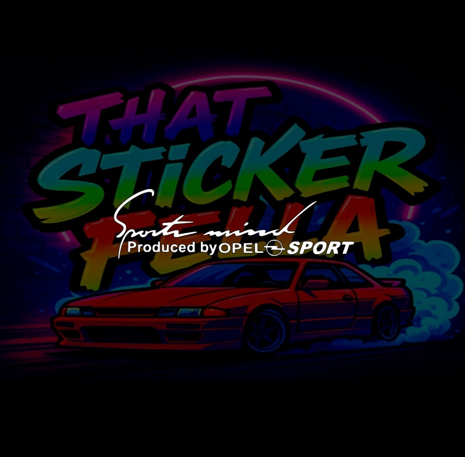 Sports mind produced by Opel sport windscreen sticker