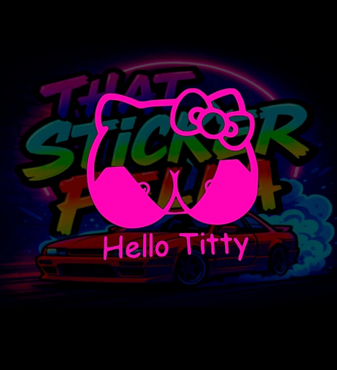 Hello titty sticker