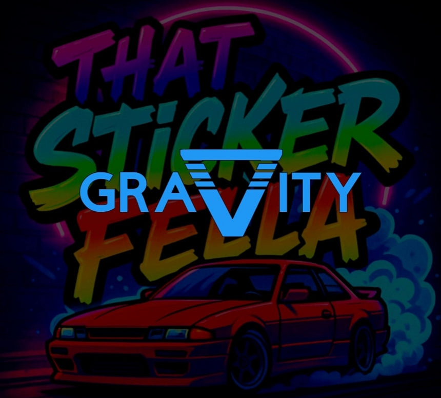 Gravity windscreen sticker