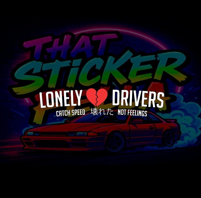 Lonely drivers windscreen sticker