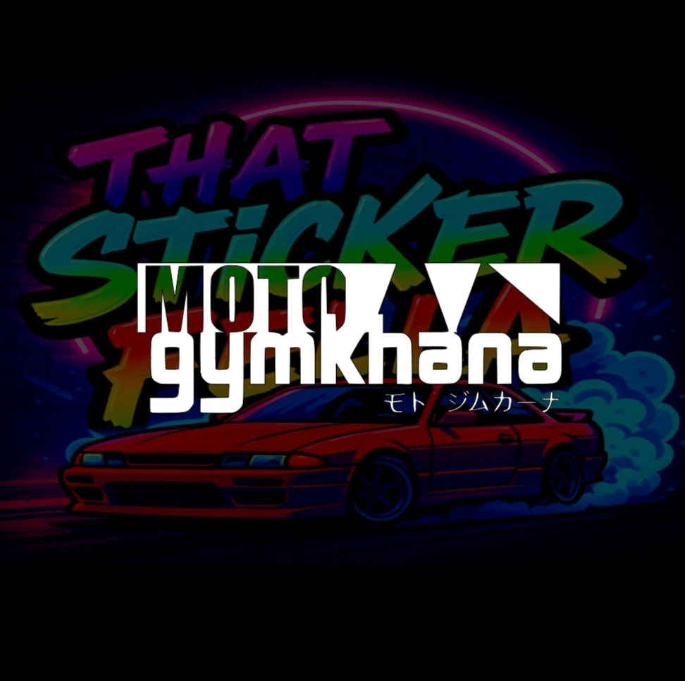 Moto gymkhana window sticker