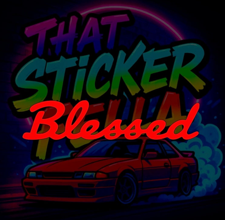 Blessed window sticker