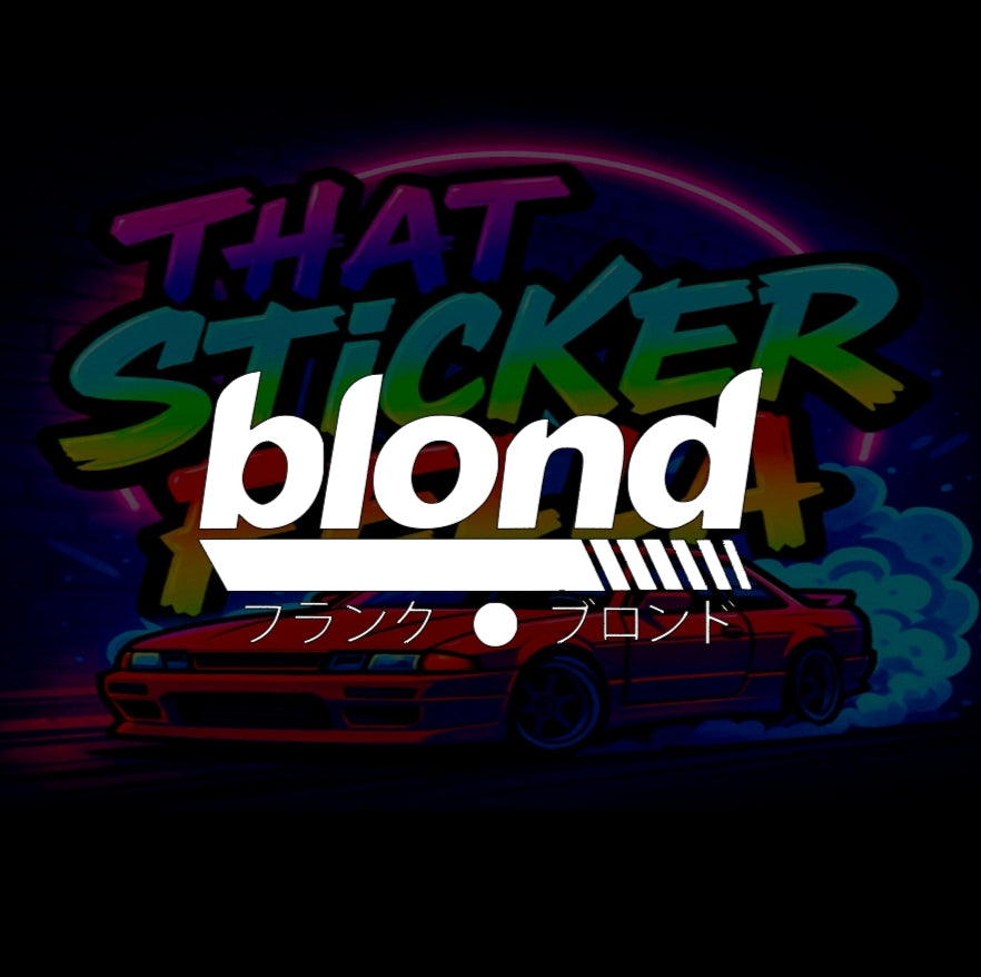 Blond window sticker